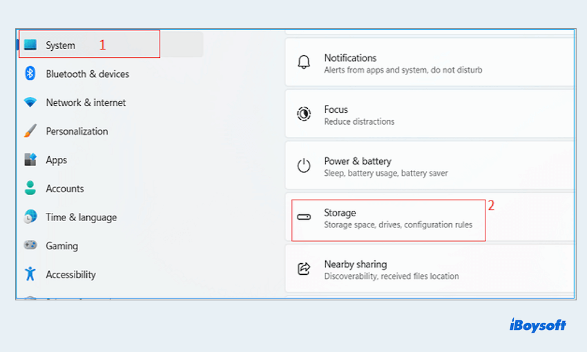 Check PC storage with Windows Settings