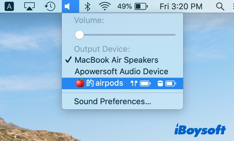 AirPods in Output Device