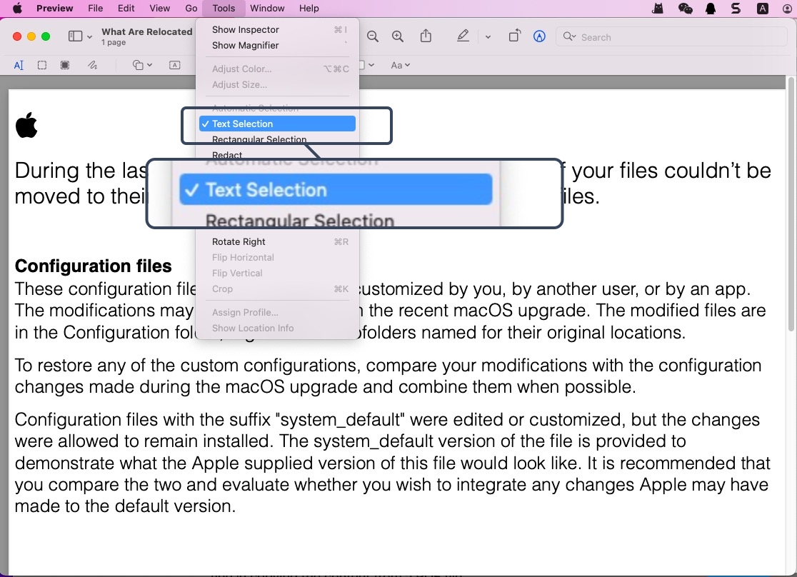 comment copier du texte à partir d'un fichier PDF sur un Mac