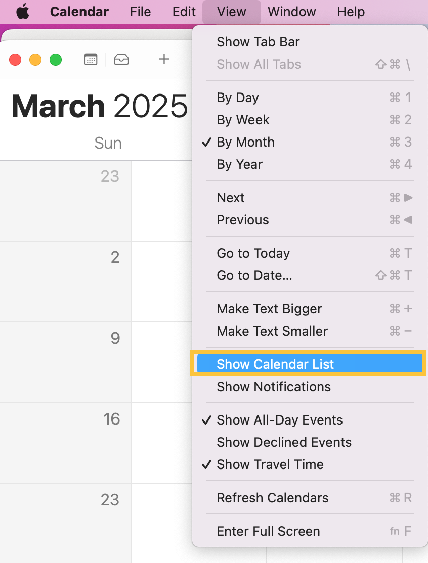 how to create a shared calendar on Mac