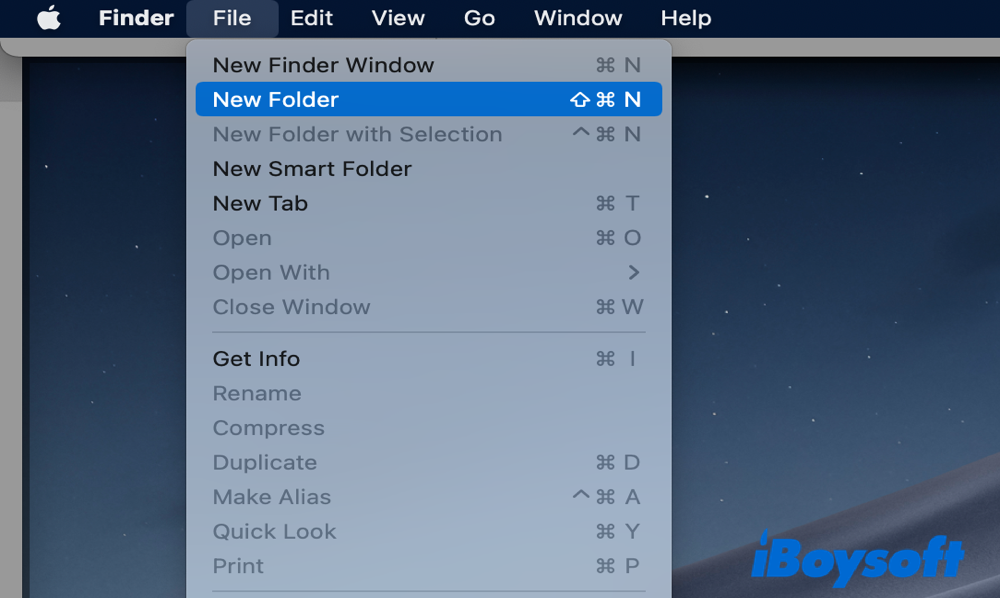 create a new folder in finder