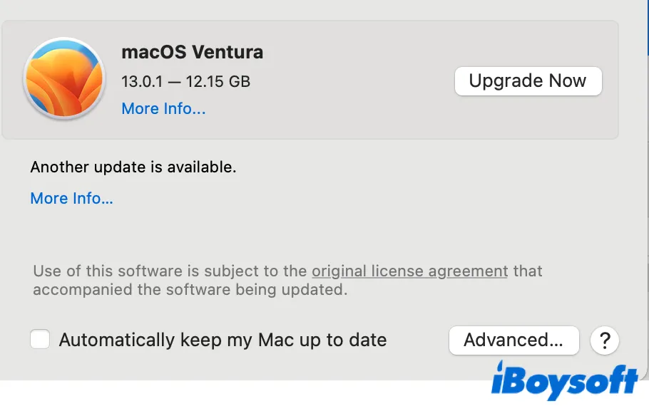 untick Automatically keep my Mac up to date