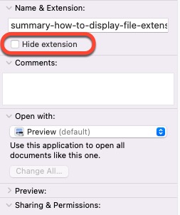 Cómo mostrar ocultar las extensiones de archivo en Mac