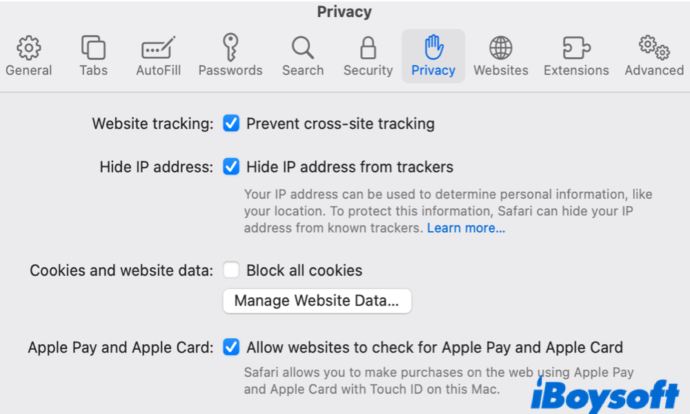 how to enable cookies in safari on mac