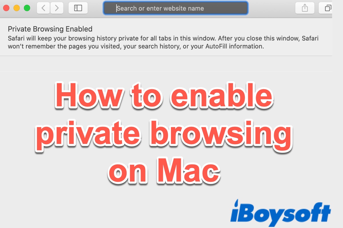 comment activer la navigation privée sur Mac Sonoma