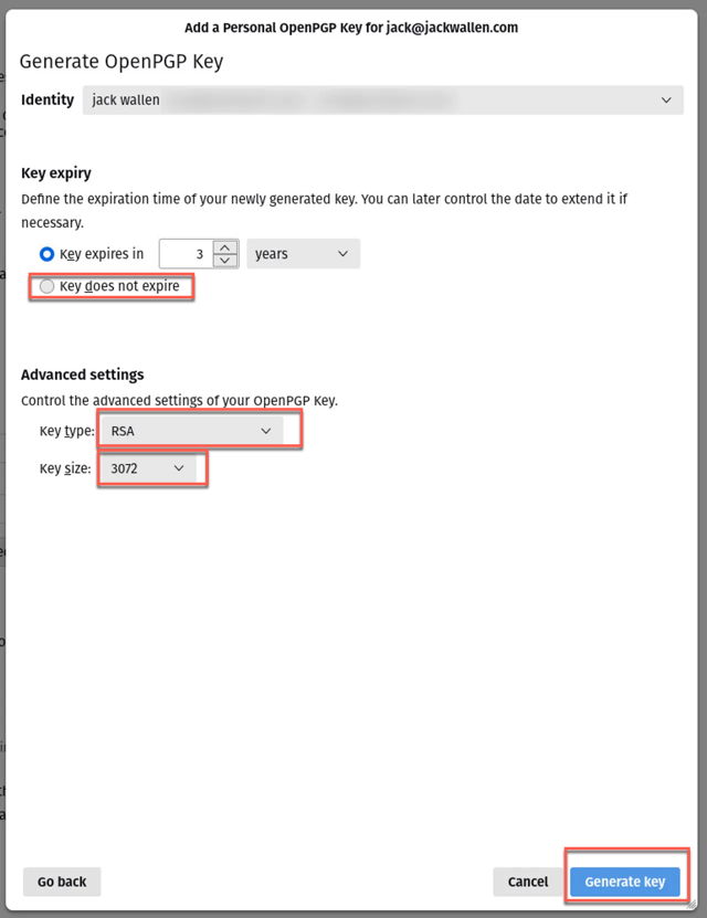 how to encrypt email in Thunderbird