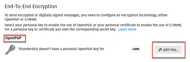 how to encrypt email in Thunderbird