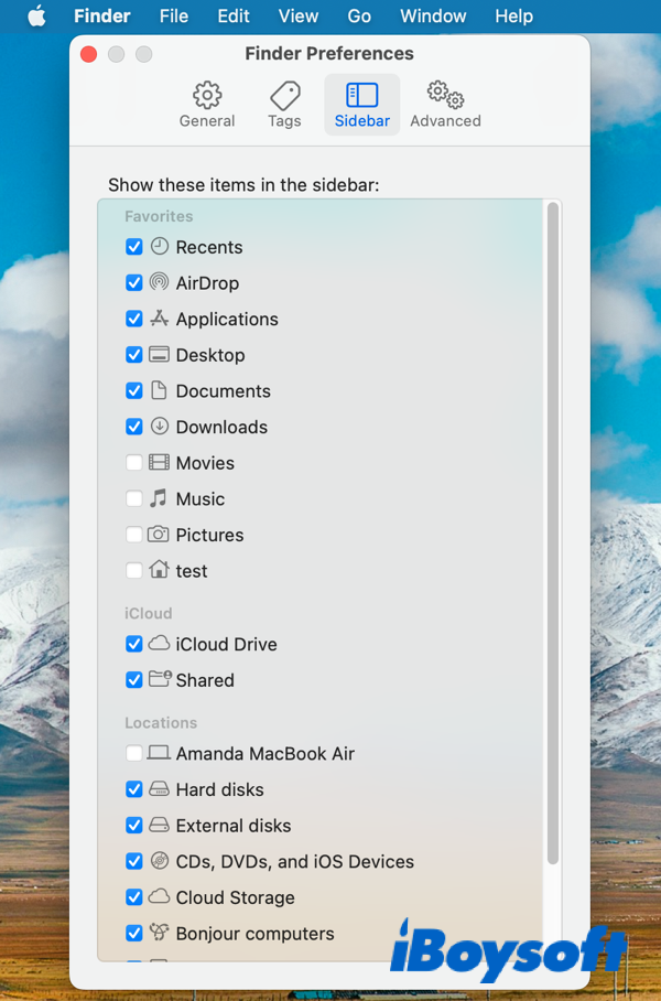 check downloads in finder preferences