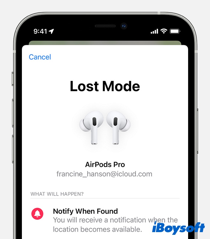 confirm AirPods Pro Lost Mode