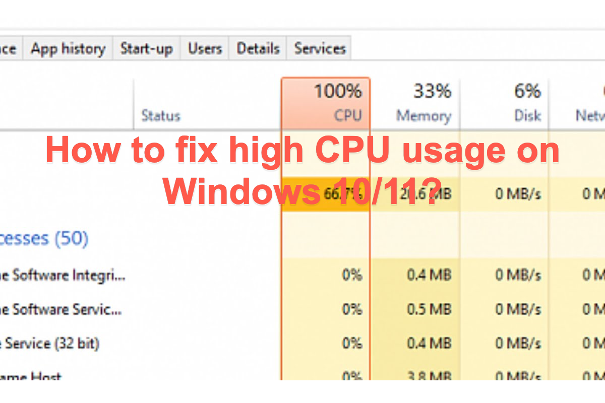 how to fix high CPU usage on Windows 10 and Windowns 11