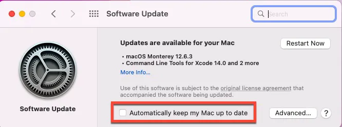 How to install a software update on Mac