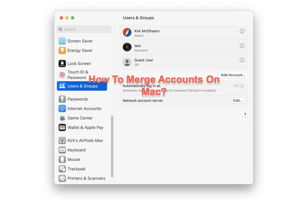 Macでアカウントを統合する方法