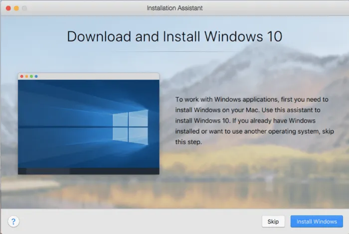Download and install Windows 10 on Parallels Desktop