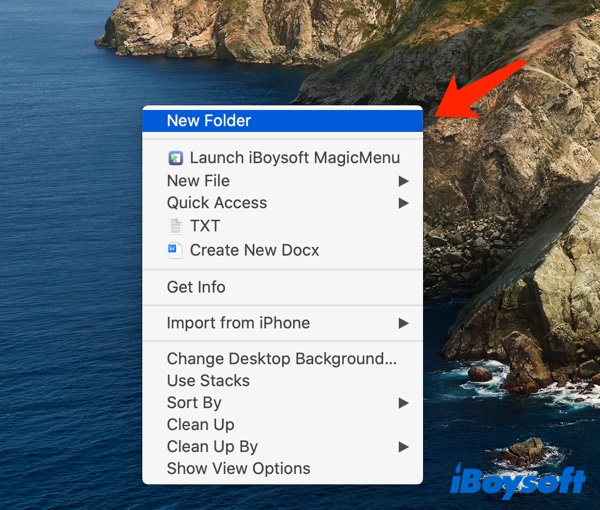 create new folder on Mac desktop
