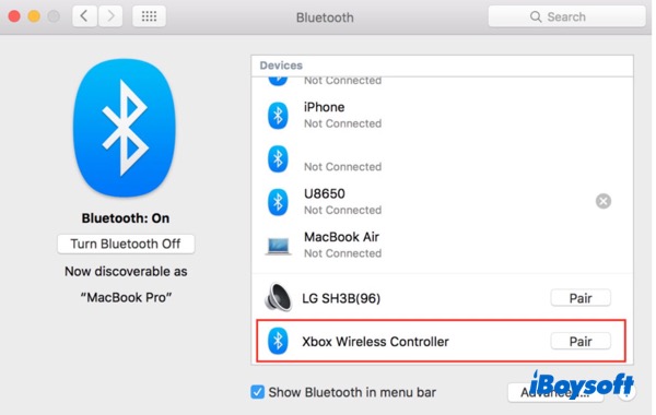 connect Xbox controller with Mac