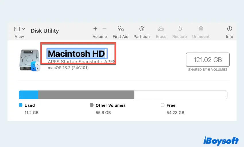 Rename drive on Mac with Disk Utility
