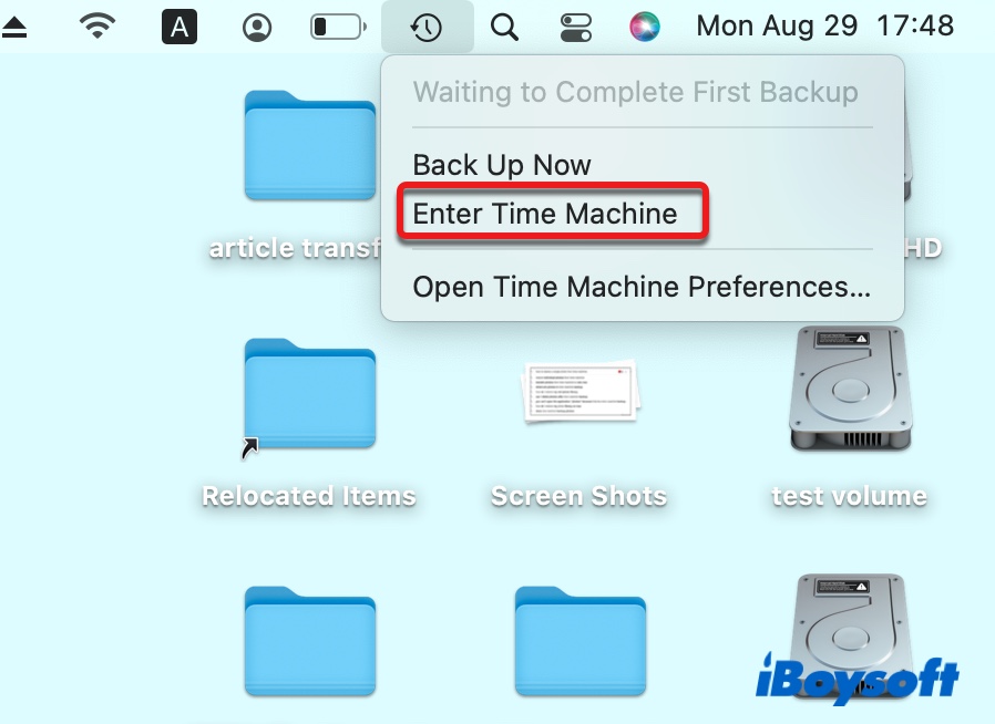 Launch Time Machine to restore a single photo