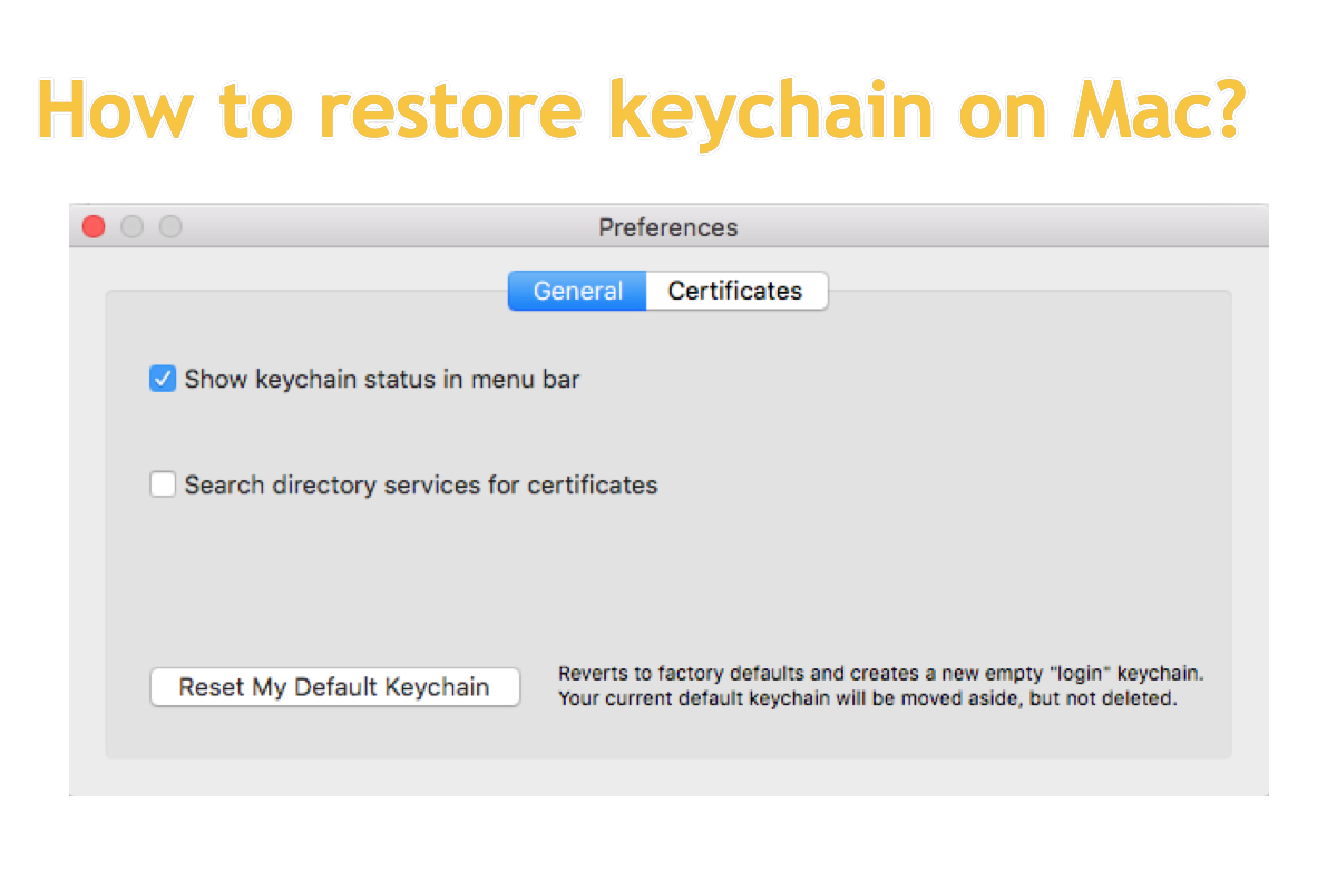 how to restore keychain on Mac