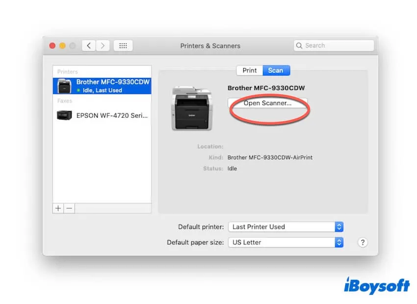 Scan on Mac with a document feeding scanner