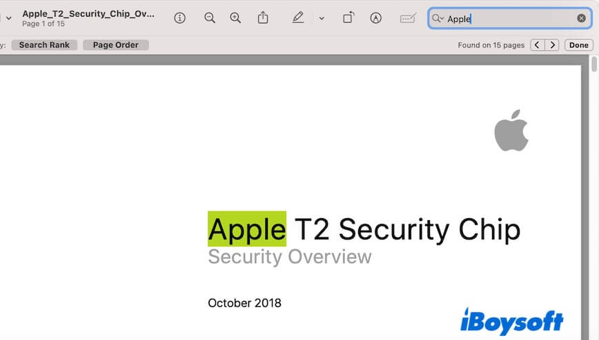find words in PDF with Mac Preview