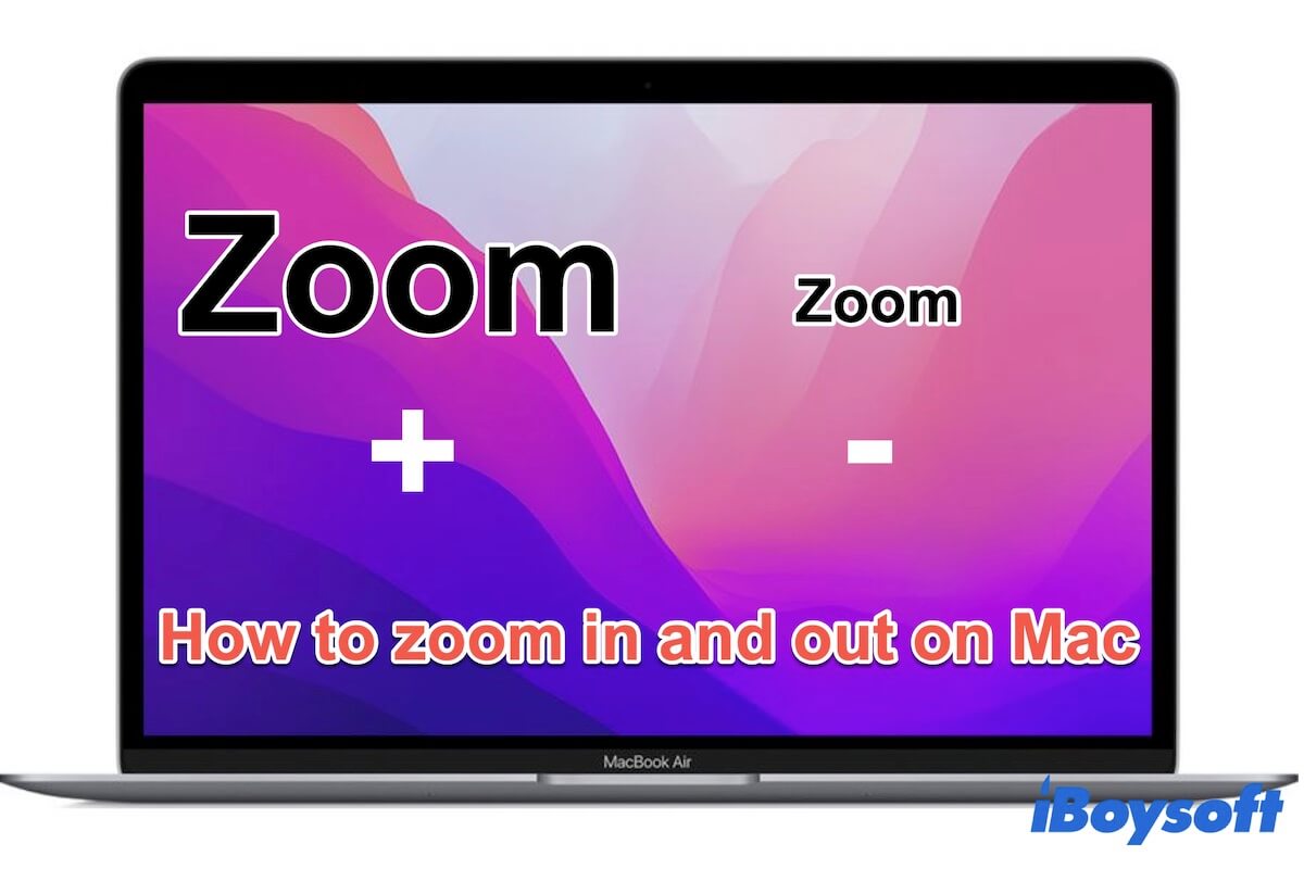 how to zoom in or out on Mac