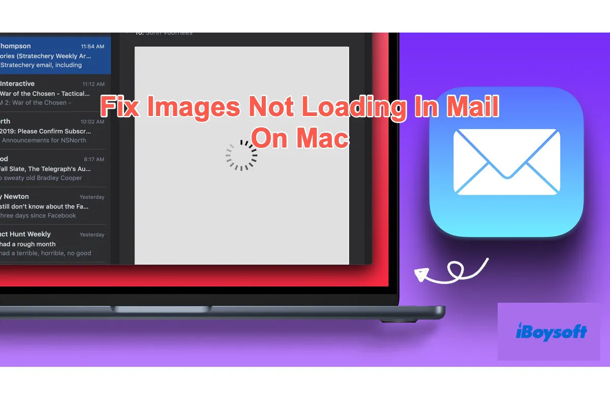 Macのメールで画像が読み込まない問題の修正方法