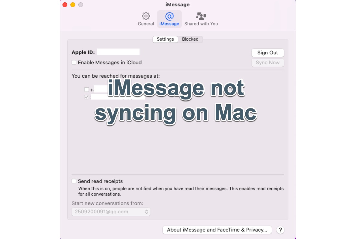 Los iMessages no se sincronizan en Mac