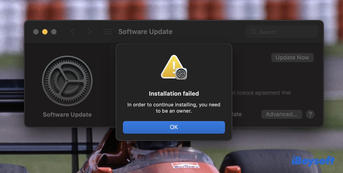 In order to continue installing you need to be an owner