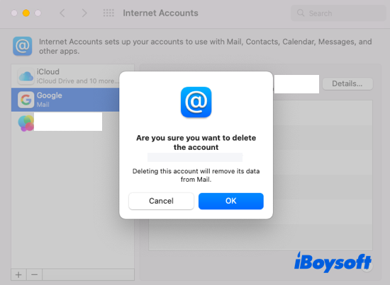 How to remove the Mail account on Mac