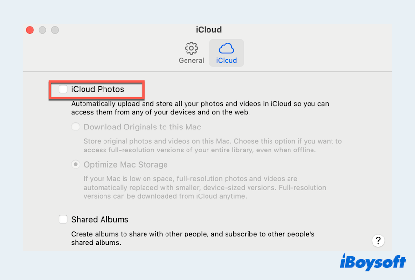 iCloud Photosを無効にする