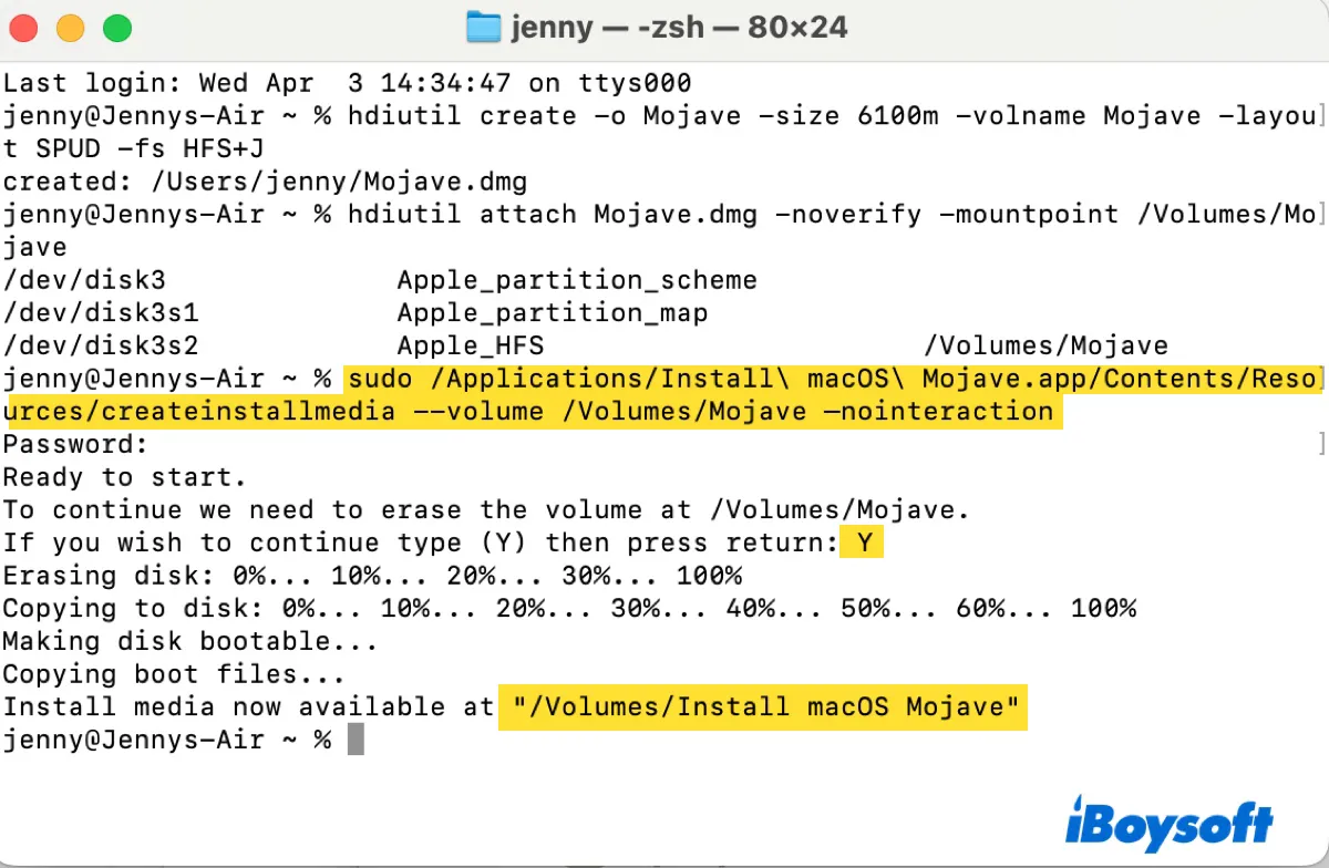 Como criar um arquivo DMG inicializável do macOS Mojave no Terminal