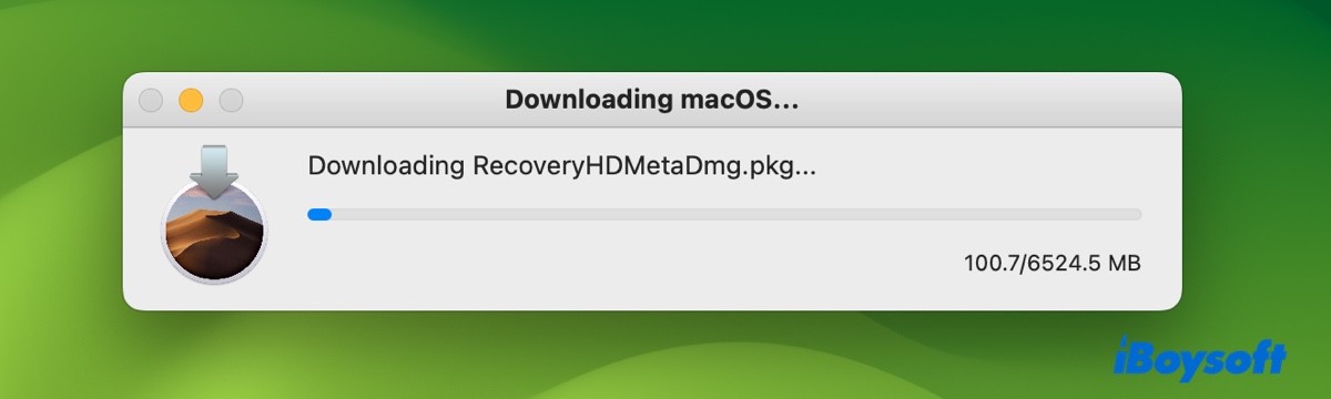 macOS Mojave wird heruntergeladen