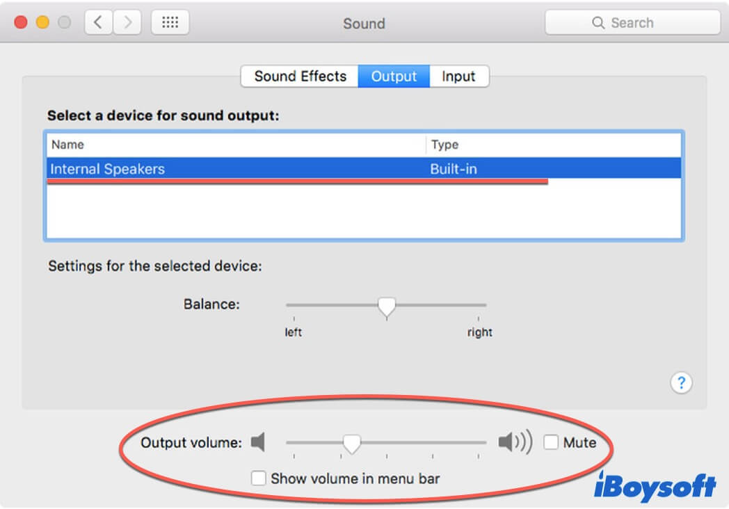 Reset sound in System Preferences on Mac
