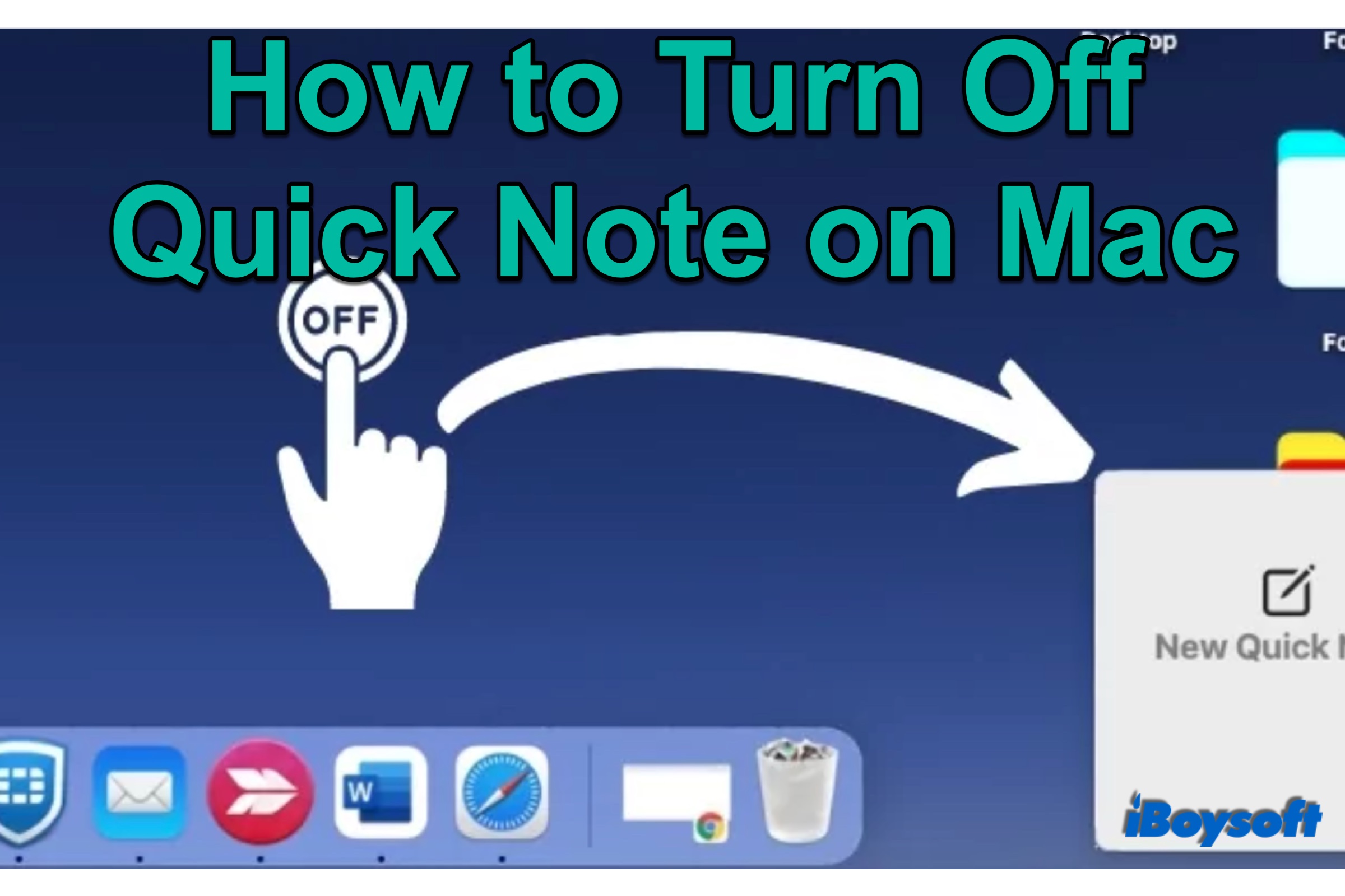 how to turn off quick note on Mac