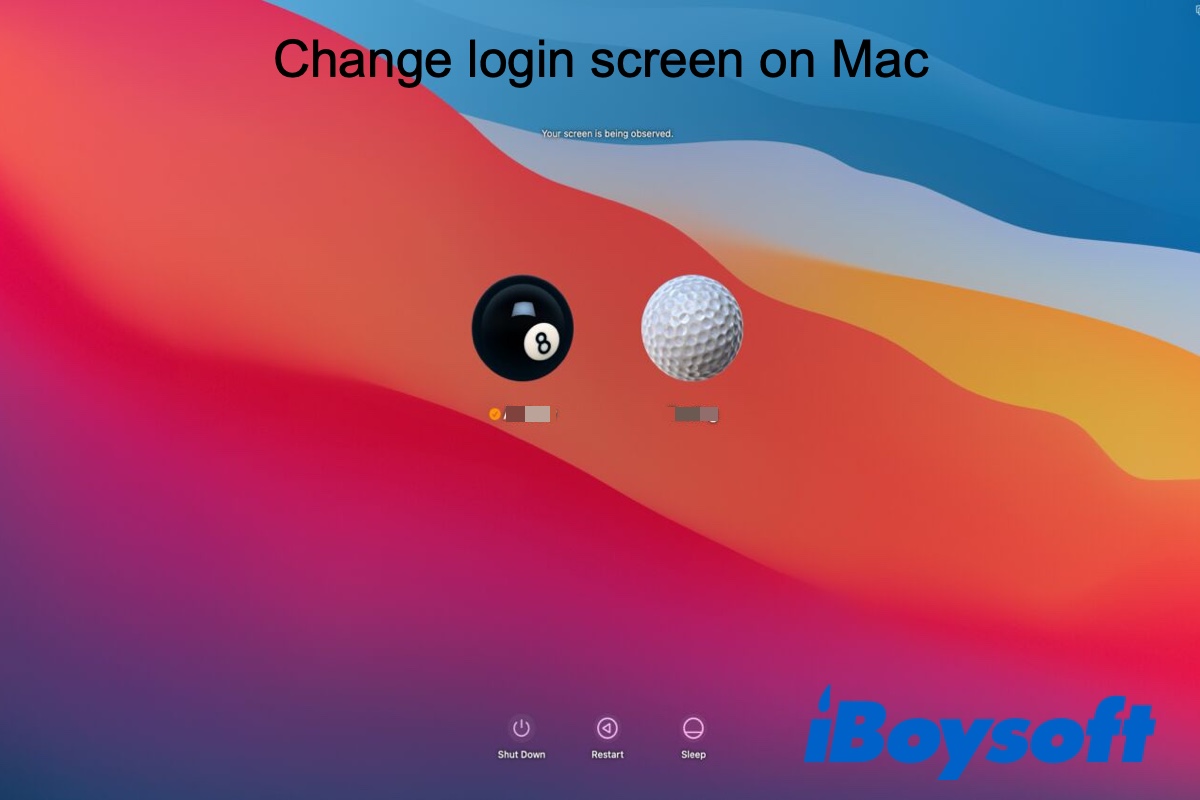change login screen background and make the login screen icons smaller on macOS 12