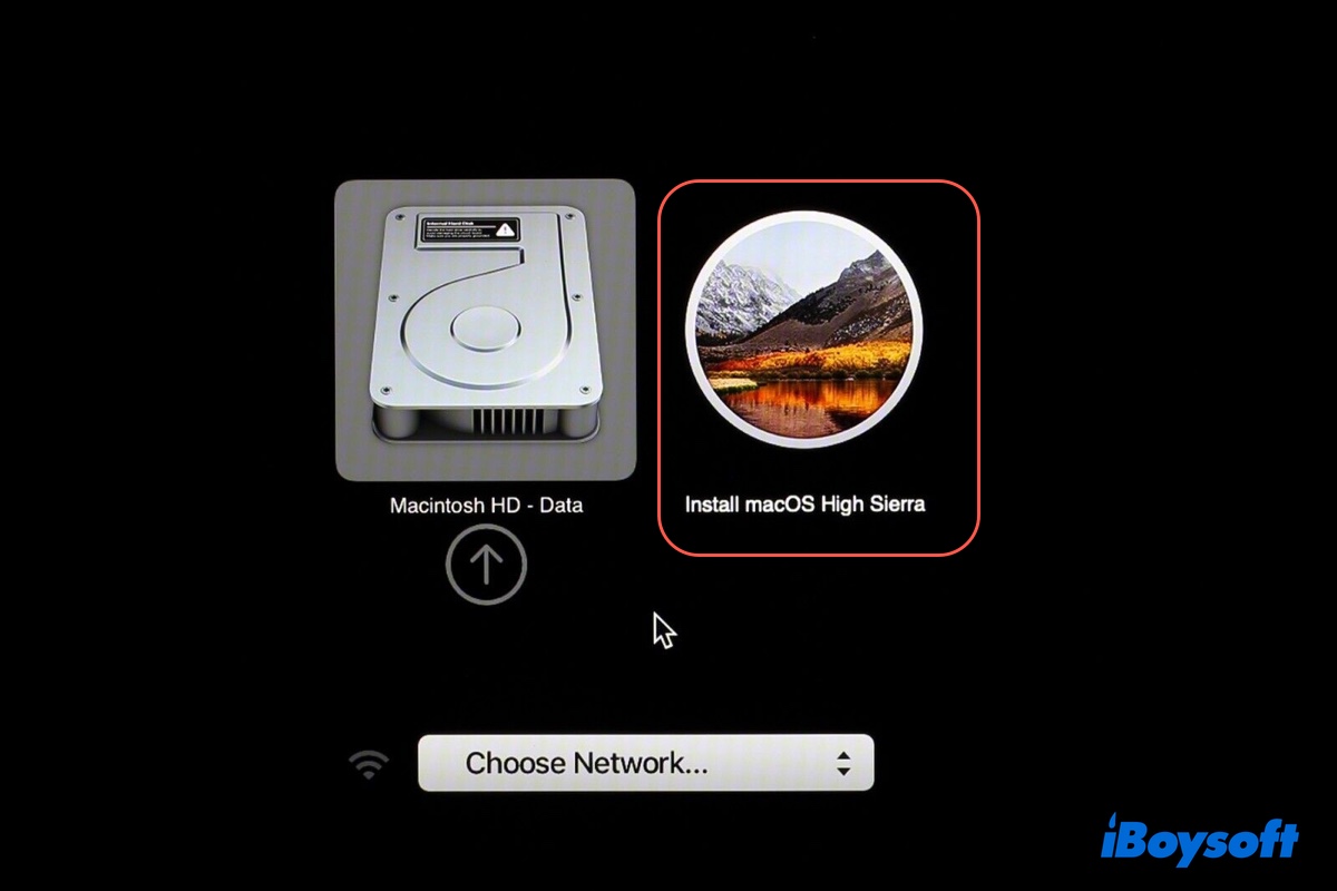 Booten vom macOS High Sierra bootfähigen USB Installer