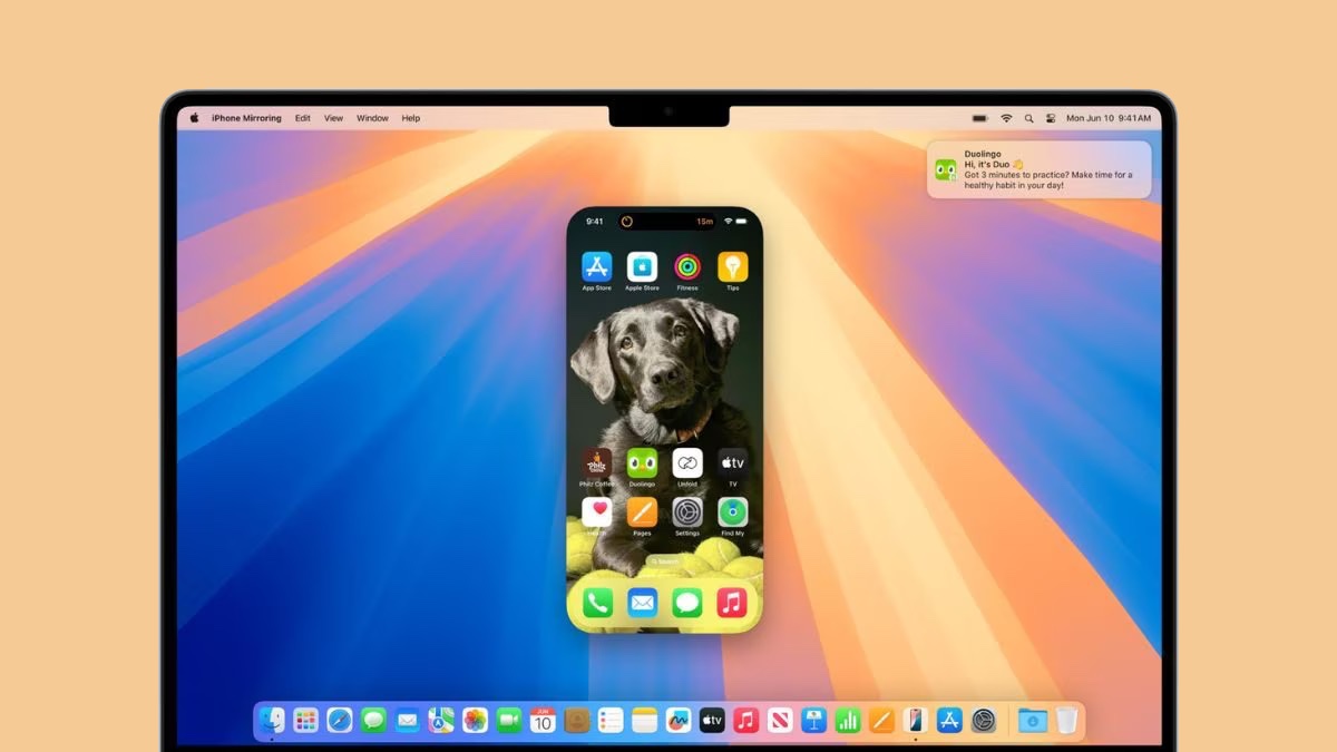 Espelhamento do iPhone no macOS Sequoia