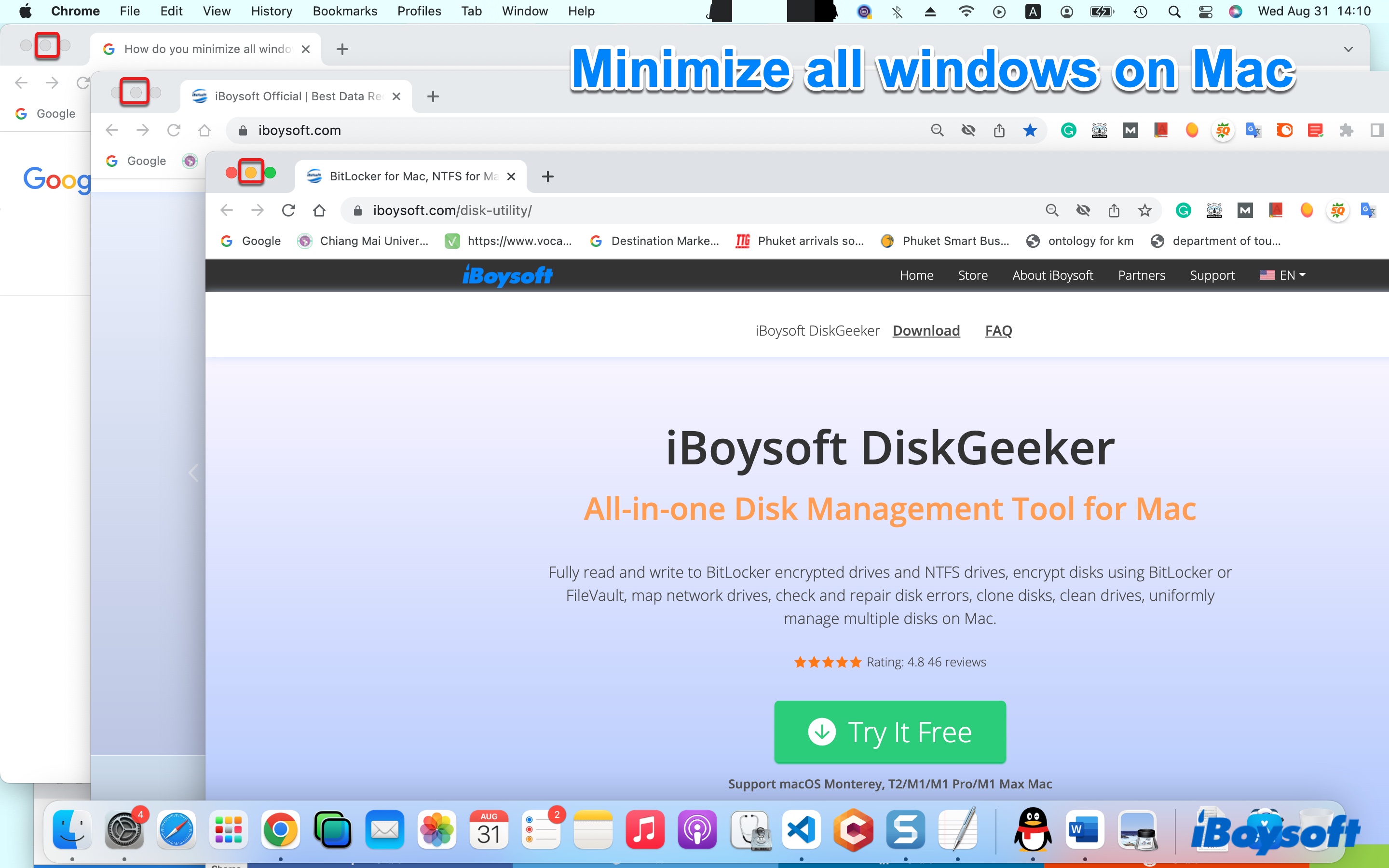 How to minimize all windows on Mac