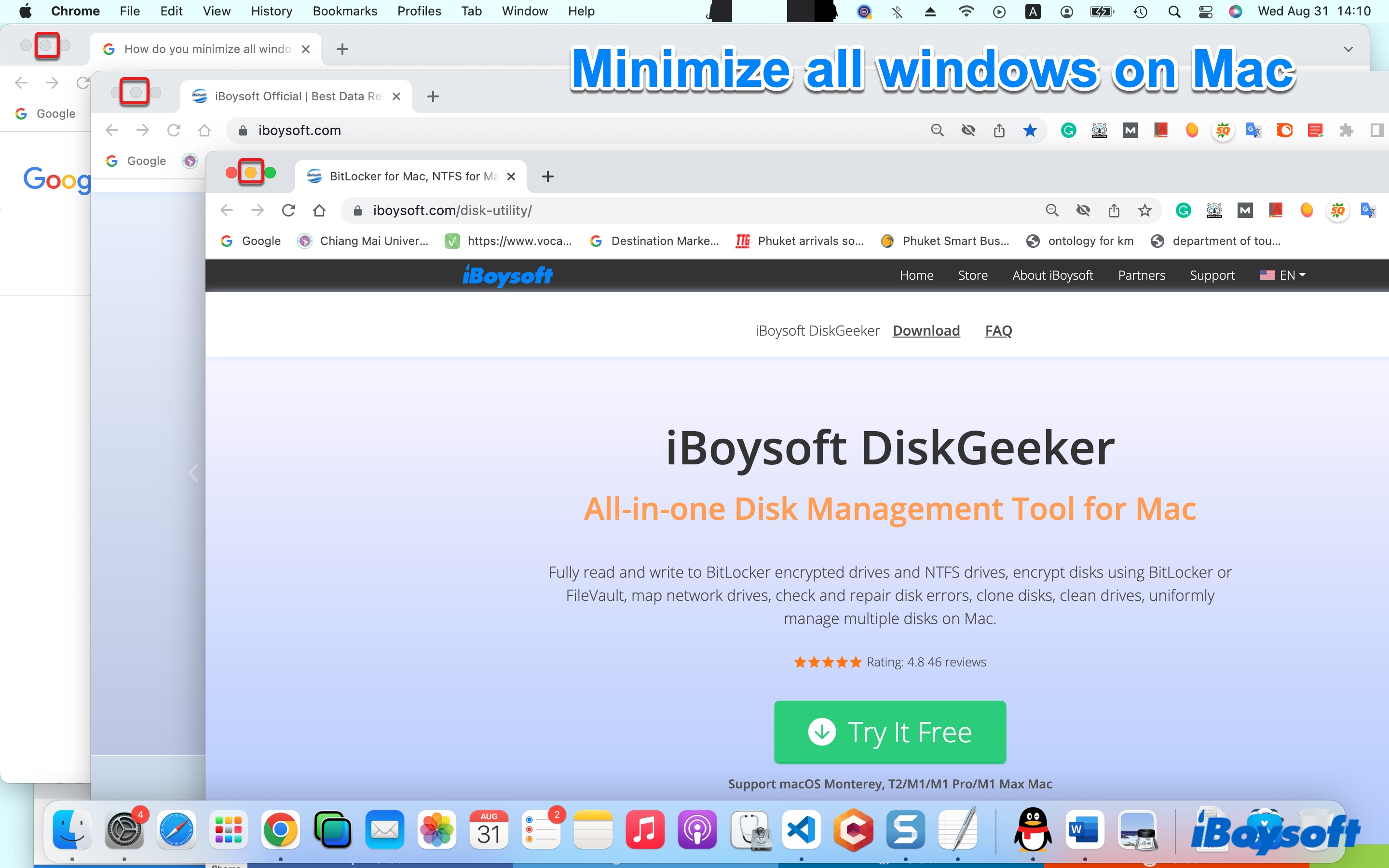 Shortcuts to Minimize All Windows/Apps on Mac Monterey/Big Sur