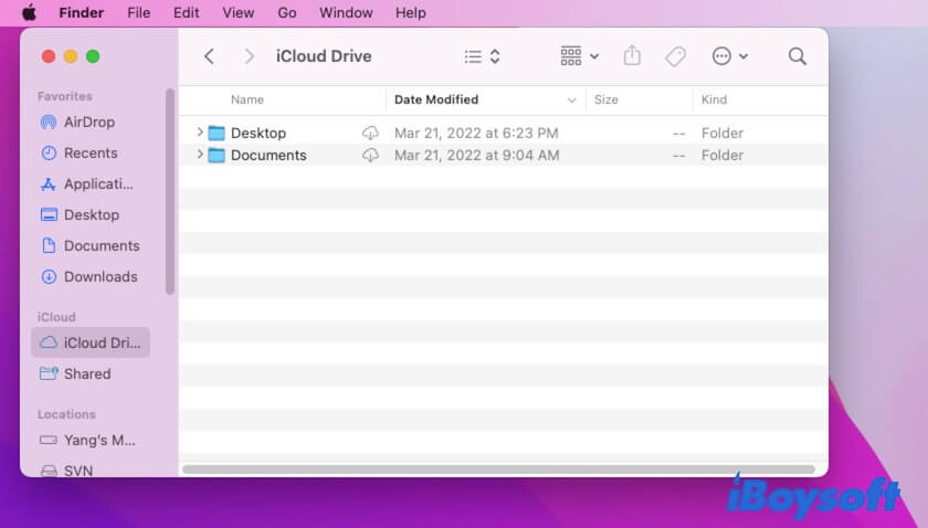 move documents from iCloud to Mac