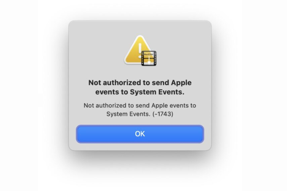 Fix Not authorized to send Apple events to System Events on Mac