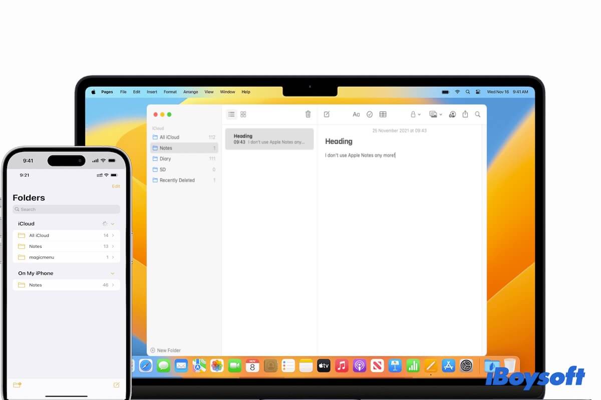 notas não estão sincronizadas entre o iPhone e o Mac