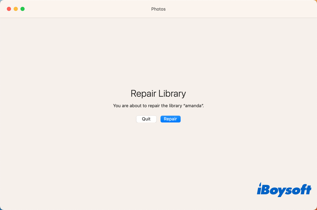 repair library on mac