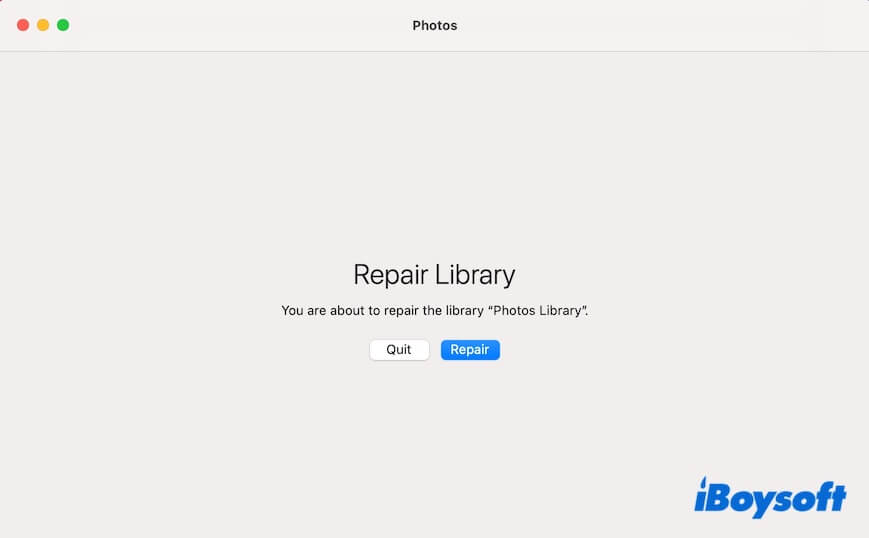 reconstruire l'application Photos sur Mac