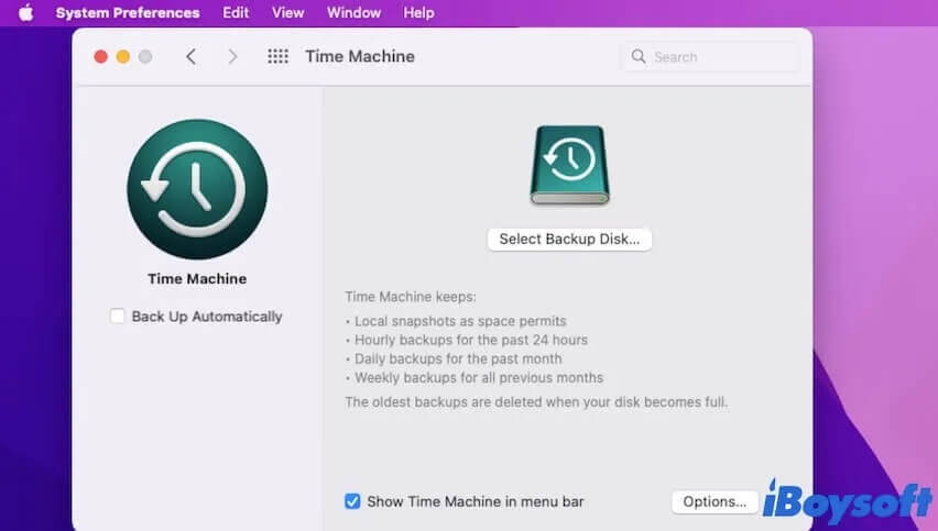 use Time Machine to backup your Mac