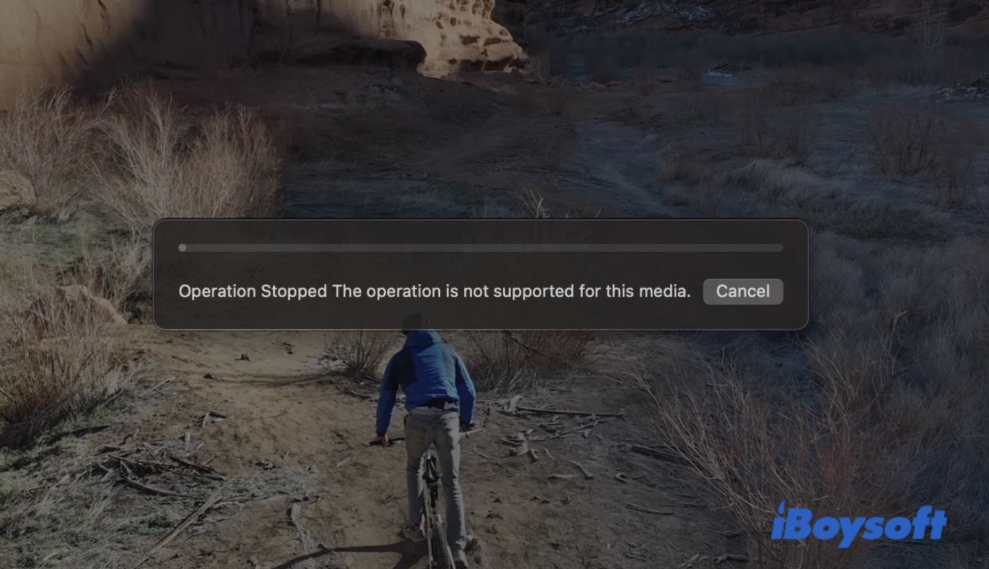 QuickTime Operation stopped The operation is not supported for this media