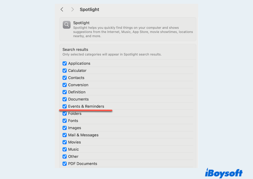 Verify Reminders settings