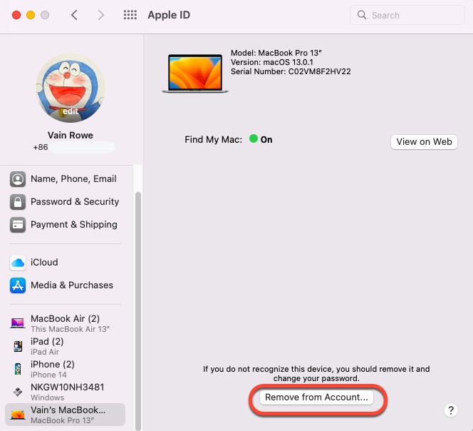 How to remove a device from Apple ID