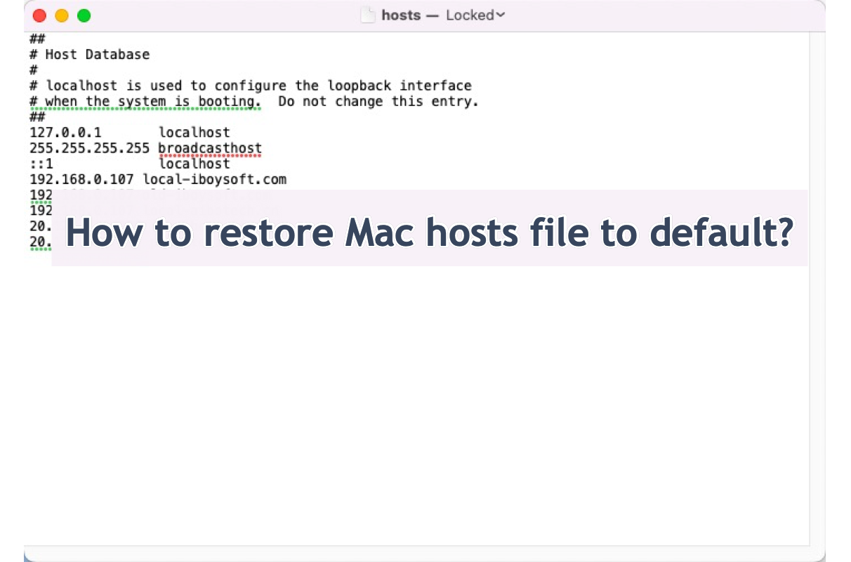 how to restore Mac hosts file