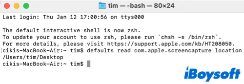 check screenshot folder in Terminal